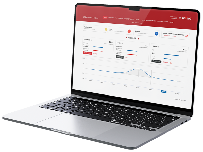 Księgowość z Żubrem pulpit lewa